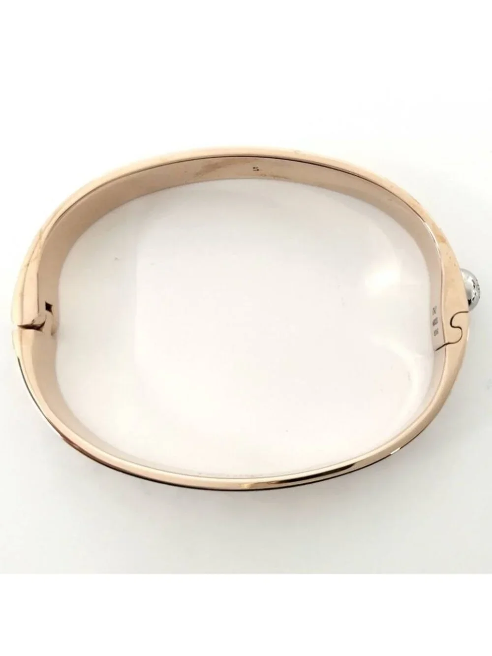 Louis Vuitton Cuff Nanogram Bracelet S Size Plated Silver Pink - Picture 5 of 10